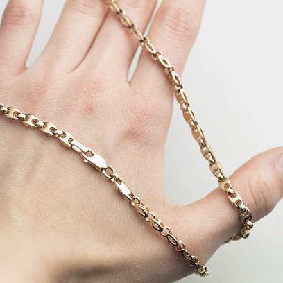 Фантазійний ланцюжок у червоному золоті ц00405 №6