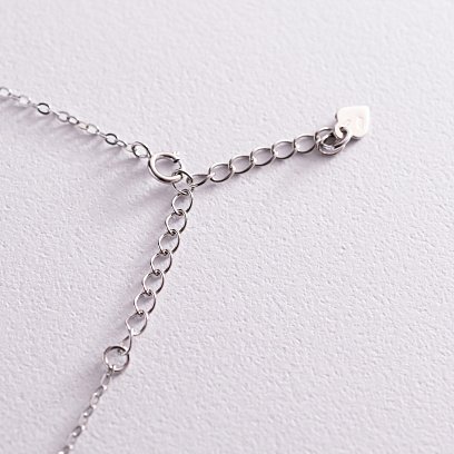 Серебряное колье с фианитом 18558 №4