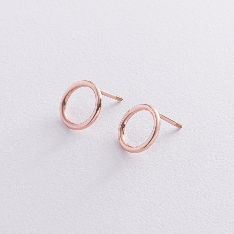 Золотые серьги "Круговорот" (1.25 см) с06682 от ювелирного магазина Оникс - 4