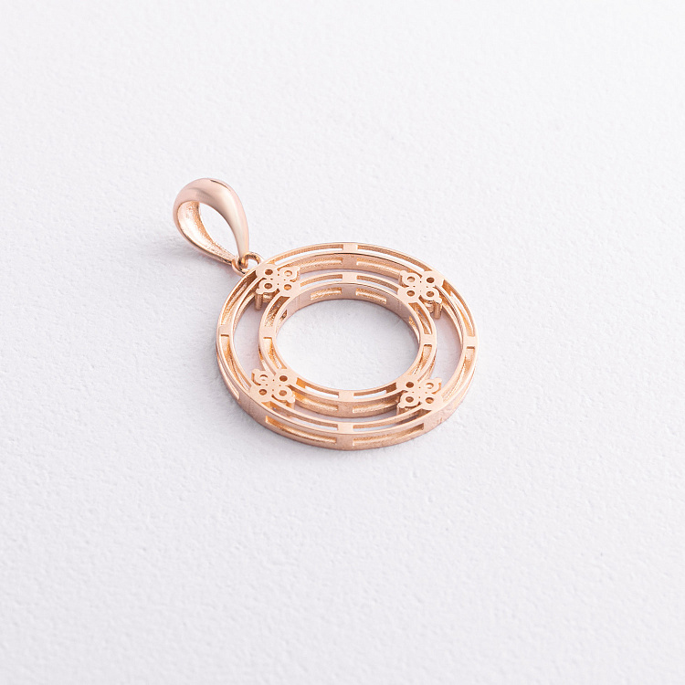 Золотий кулон "Конюшина" з фіанітами п04069 від ювелірного магазину Онікс - 1