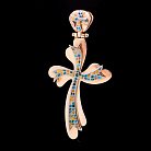 Золотий православний хрестик з емаллю п00538 от ювелирного магазина Оникс