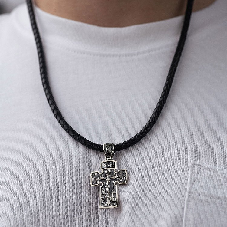 Срібний хрест ''Розп'яття. Архангел Михайло.'' 132514 від ювелірного магазину Онікс - 10