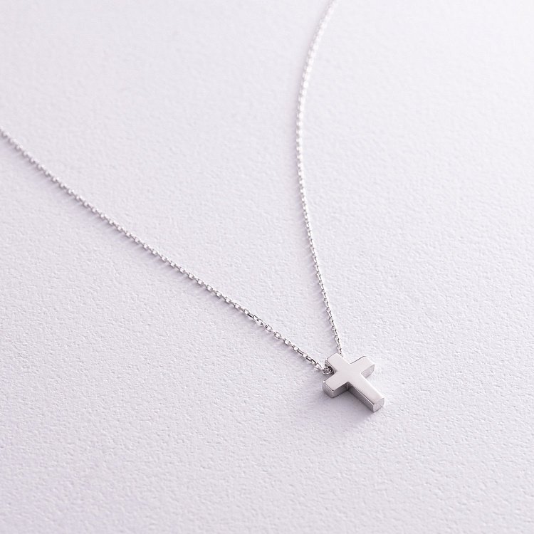 Кольє "Хрестик" у білому золоті кол02269 від ювелірного магазину Онікс - 6