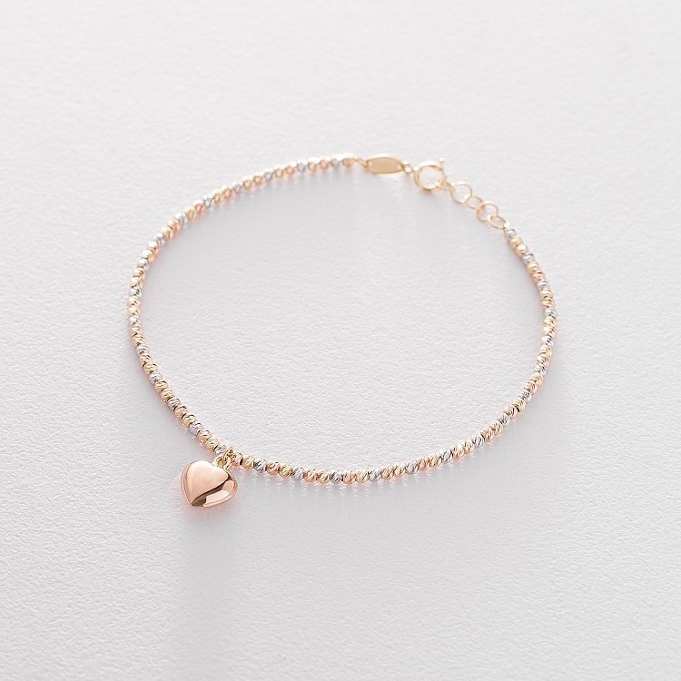 Золотий браслет "Сердечко" б03951 від ювелірного магазину Онікс - 3