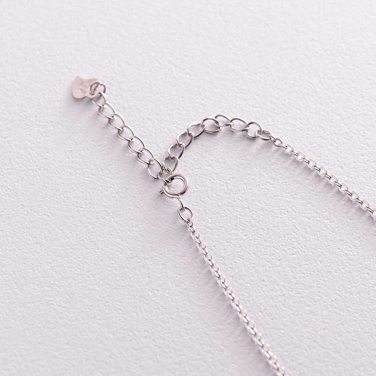 Серебряное колье с фианитами 18653 от ювелирного магазина Оникс - 4