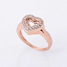 Золотое кольцо "Сердце" с фианитами к04743 от ювелирного магазина Оникс