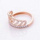 Золотое кольцо "Корона" (фианиты) к04843 от ювелирного магазина Оникс - 1