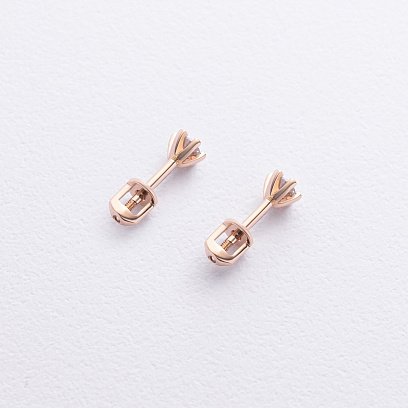 Золоті сережки - пусети  з фіанітами с09241 №3