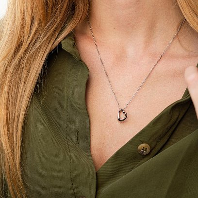 Серебряное колье "Сердечко" 181228 №4