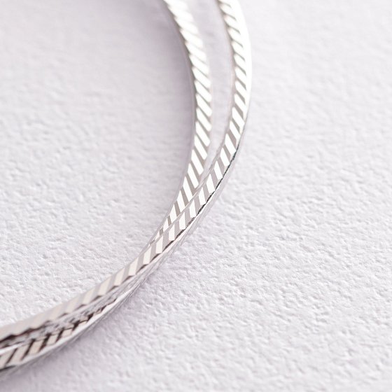 Сережки - кільця в білому золоті (5.4 см) с07149 №5
