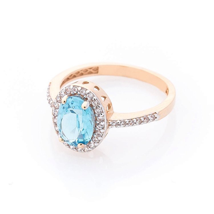 Золотые серьги с топазом и фианитами с04192 от ювелирного магазина Оникс - 4