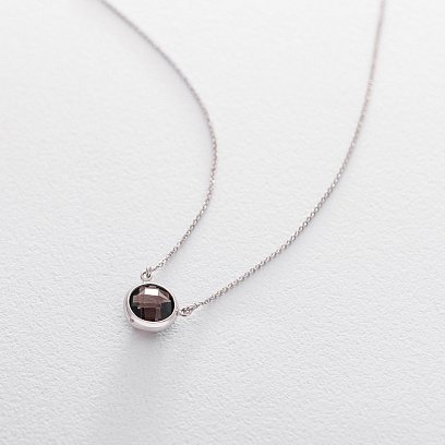 Золотое колье (дымчатый кварц) кол01324