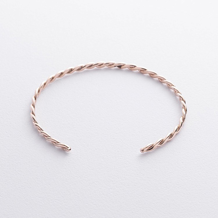 Жесткий золотой браслет "Переплетение" б05531 от ювелирного магазина Оникс - 4