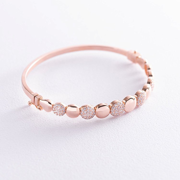 Золотой браслет с фианитами б03758 от ювелирного магазина Оникс