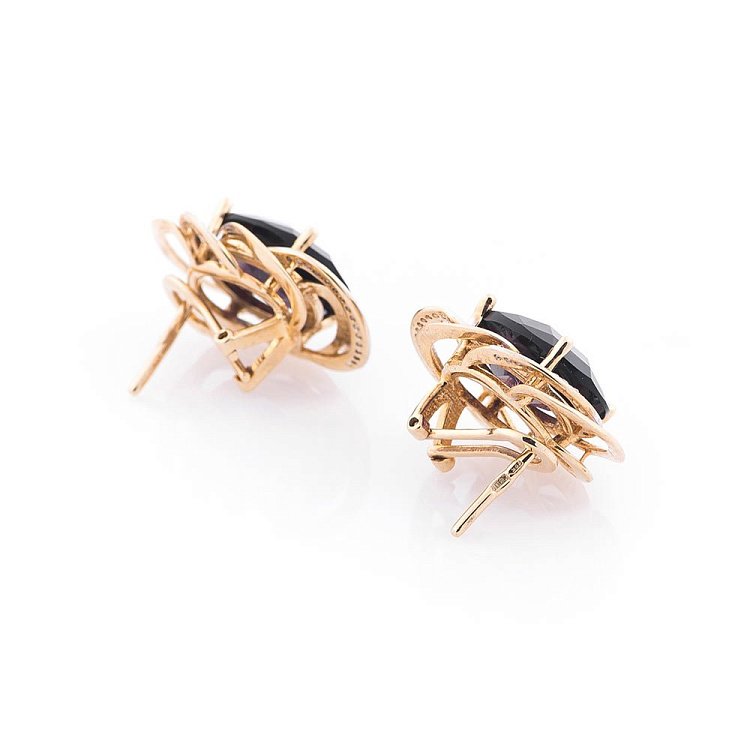 Золоті сережки з фіанітами с03538 від ювелірного магазину Онікс - 1