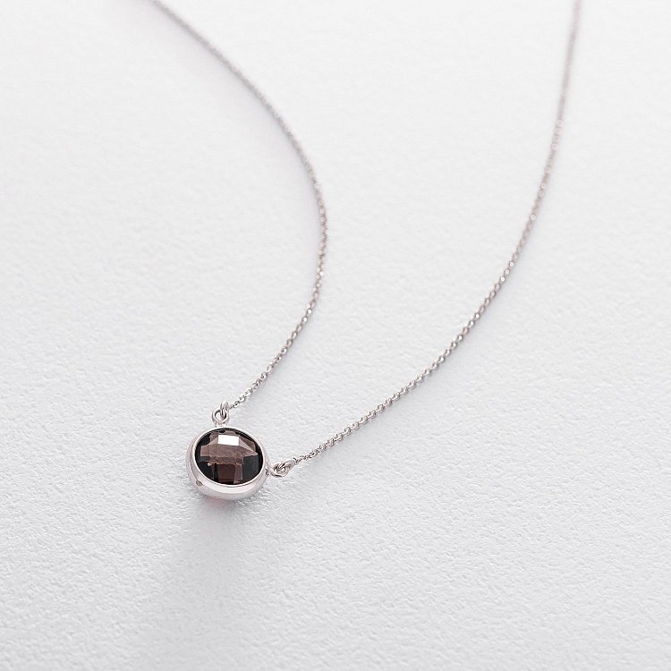 Золотое колье (дымчатый кварц) кол01324 от ювелирного магазина Оникс