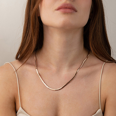 Колье "Gisele" в красном золоте (снейк - 4.5 мм) ц00321-4,5 №6