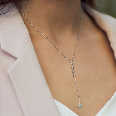 Кольє з білого золота з фіанітами кол01515 №3