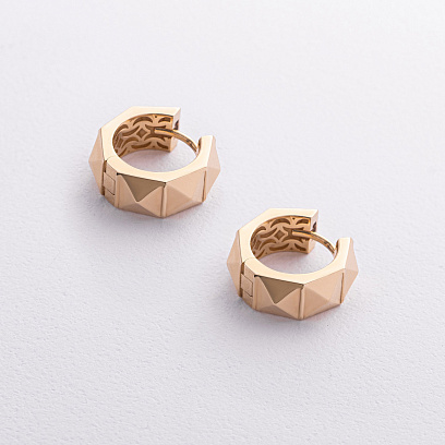 Сережки - кільця "Claire" у жовтому золоті с08949 №9