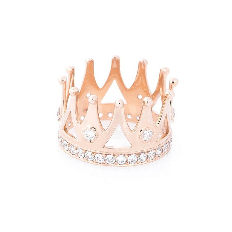 Золотое кольцо "Корона" (фианиты) к05353 от ювелирного магазина Оникс - 1