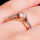 Женское золотое кольцо с фианитами к03345 от ювелирного магазина Оникс - 4