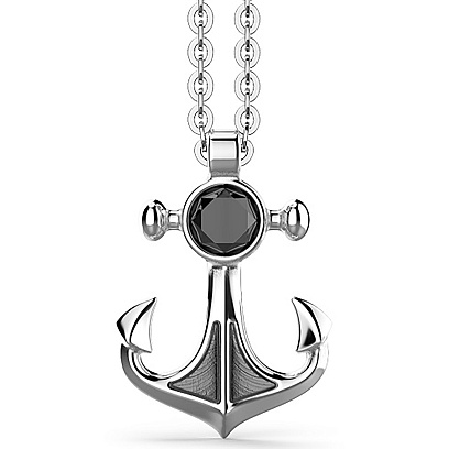 Мужское серебряное колье "Якорь" Zancan EXC625