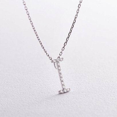 Золотое колье с буквой " І " с бриллиантами 133771121