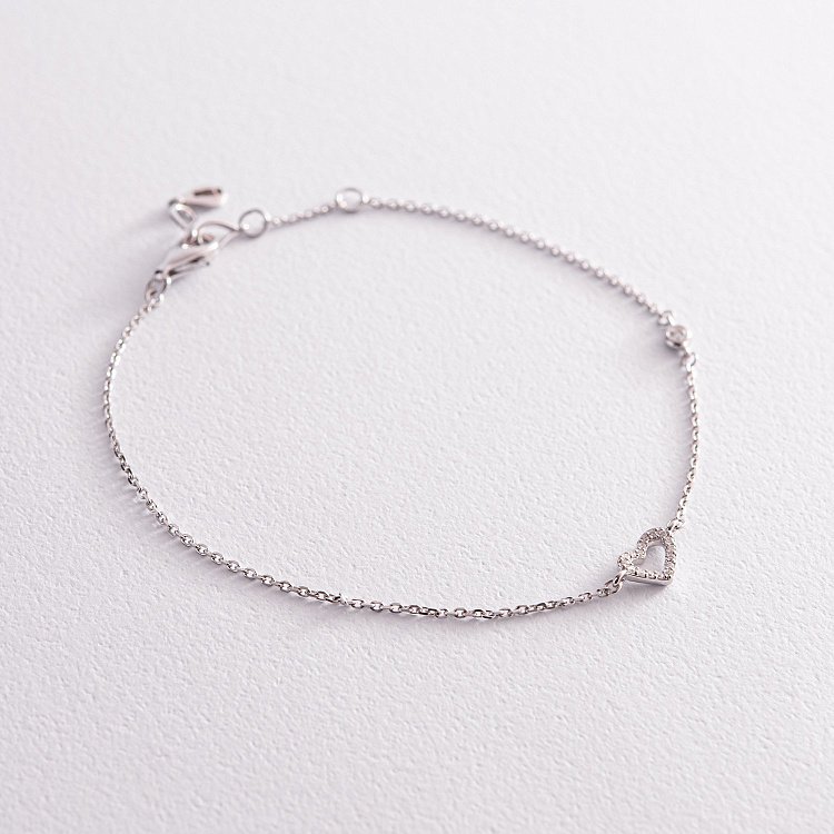 Золотой браслет "Сердечко" с бриллиантами бб0030z от ювелирного магазина Оникс