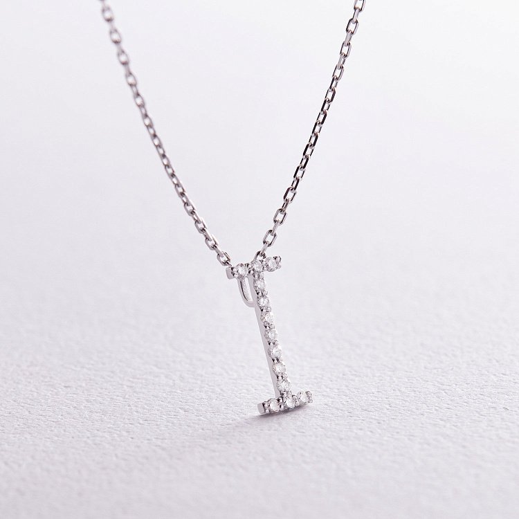 Золотое колье с буквой " І " с бриллиантами 133771121 от ювелирного магазина Оникс