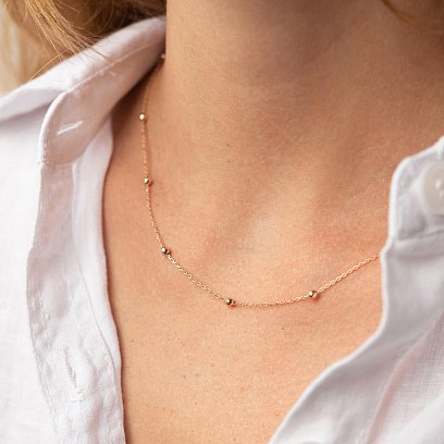 Кольє "Кульки" у червоному золоті кол02223 №6