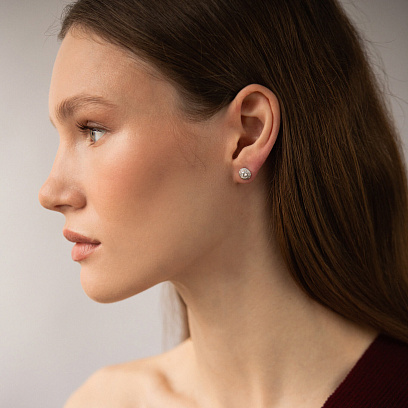 Золоті сережки - пусети з діамантами 345001121 №2