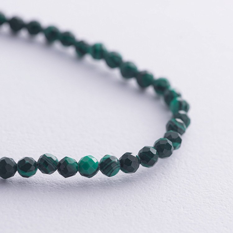 Серебряное колье с малахитом 181284 от ювелирного магазина Оникс - 4