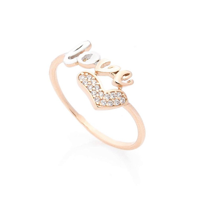 Золотое кольцо "Love" с фианитами к05634 Золотое кольцо "Love" с фианитами к05634 от ювелирного магазина Оникс