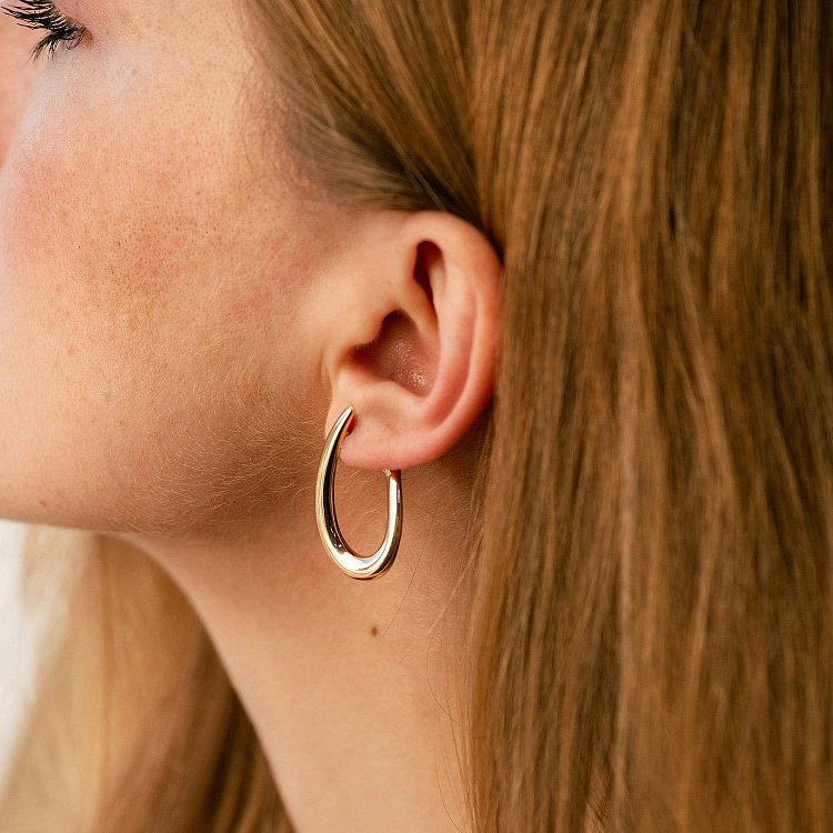 Сережки "Крапельки" у жовтому золоті с08747 від ювелірного магазину Онікс - 3