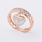 Золотое кольцо с фианитами "Сердечко" к04847 от ювелирного магазина Оникс