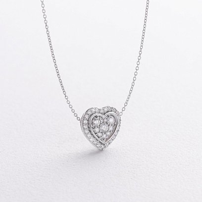 Золотое колье "Сердечко" с бриллиантами колб0144ca
