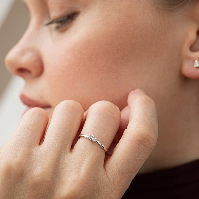 Золотое кольцо с бриллиантами кб0604ri №4