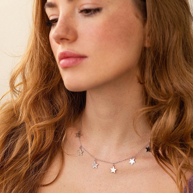 Срібне кольє "Зірочки" 18948 від ювелірного магазину Онікс - 2