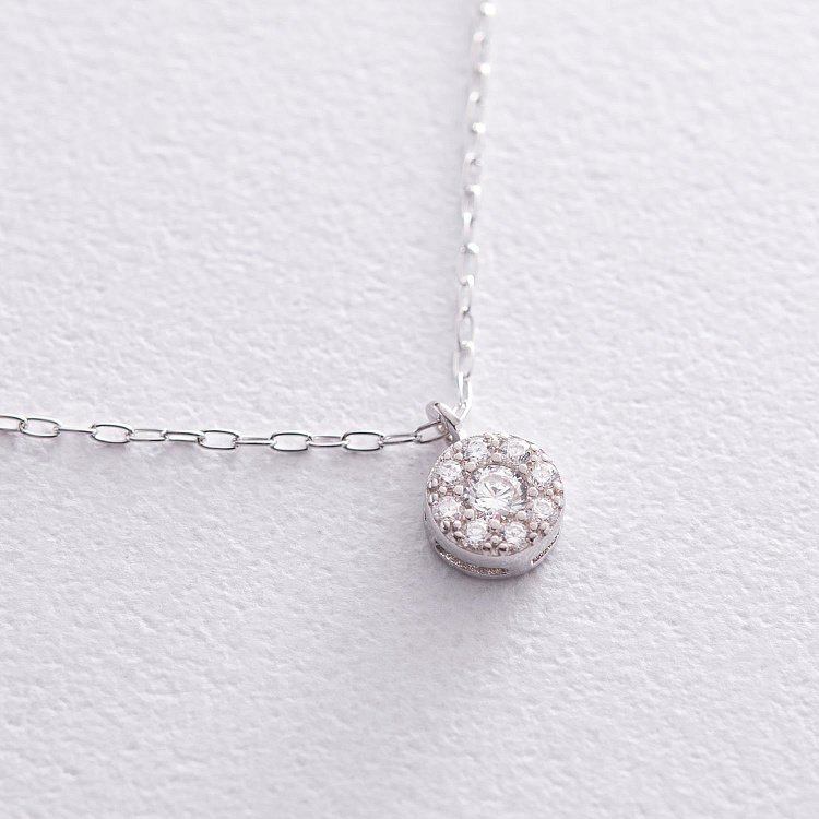 Серебряное колье с фианитами 181024 от ювелирного магазина Оникс - 2