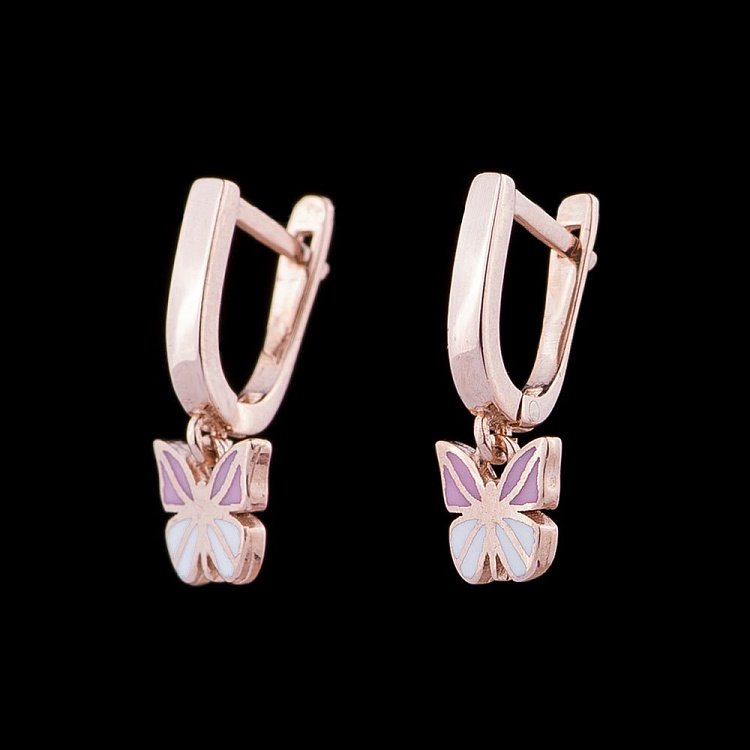 Детские золотые серьги "Бабочки" с04800р от ювелирного магазина Оникс - 1