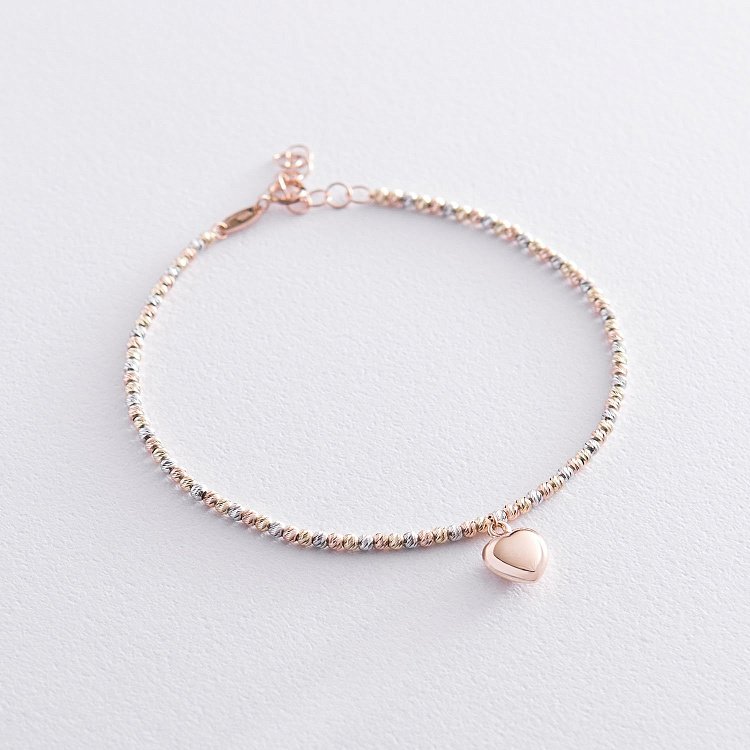 Золотой браслет "Сердечко" б03951 от ювелирного магазина Оникс