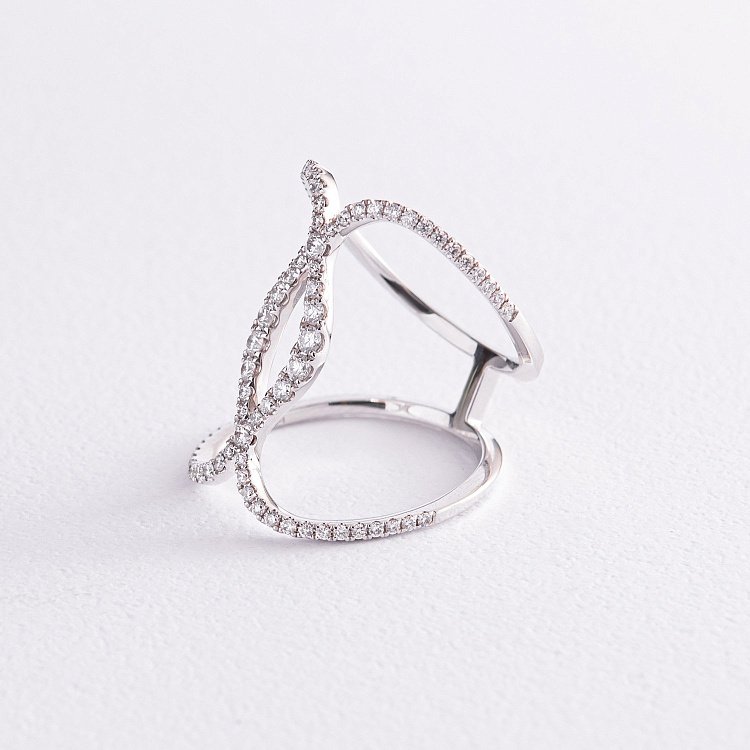 Кольцо в белом золоте с бриллиантами 197550ch от ювелирного магазина Оникс - 2