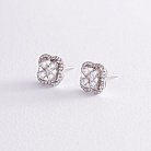 Золоті сережки - пусети "Клевер" з діамантами AR3999Echa от ювелирного магазина Оникс - 2
