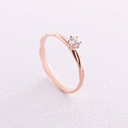 Помолвочное золотое кольцо с бриллиантом 229072421