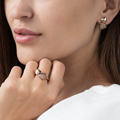 Золоті сережки з фіанітами ﻿ с05112 №2