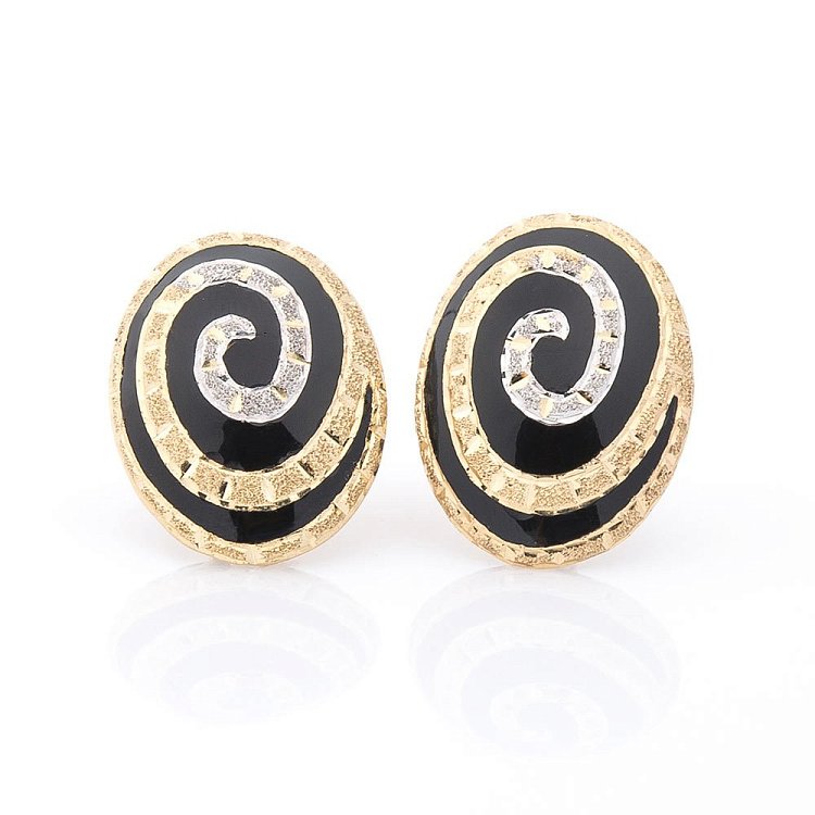 Золотые серьги (эмаль) с02538 от ювелирного магазина Оникс