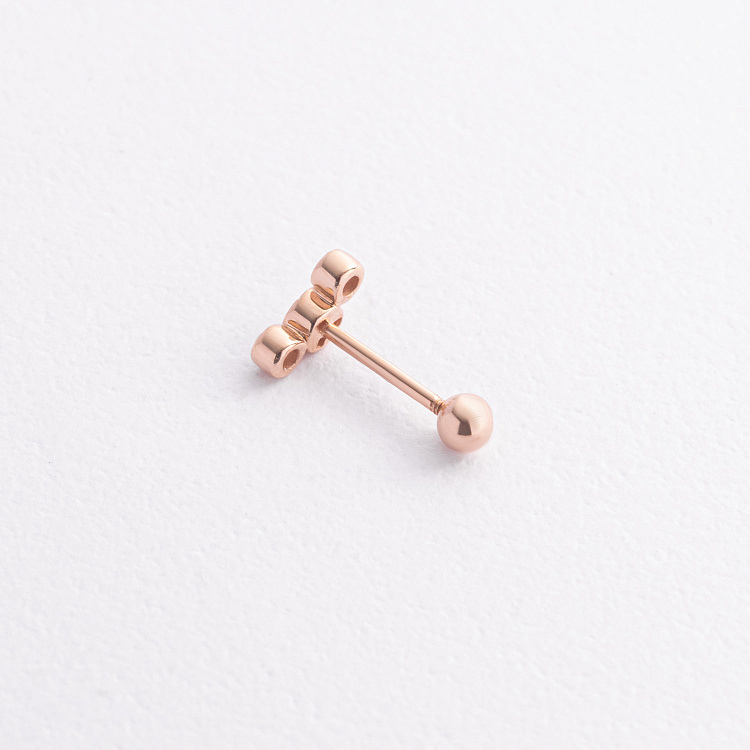 Одиночна золота сережка в хрящ вушка (фіаніти) з40069ч від ювелірного магазину Онікс - 1