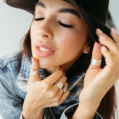 Широка каблучка "Плутон" в сріблі 112143 №30