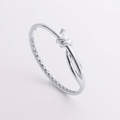 Жесткий браслет "Brigitte" в белом золоте б05744