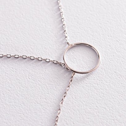 Срібне кольє "Марта" з фіанітом 181125 №4